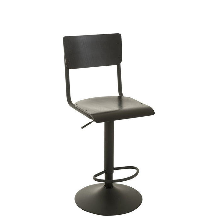 Barstoel Hout/metaal zwart-Barkrukken-J-Line