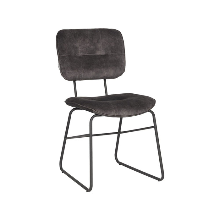 Label51 Eetkamerstoel Dez - Antraciet - Velours-Eetkamerstoelen-LABEL51