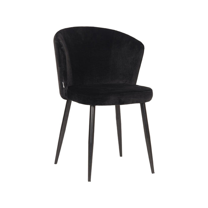 Label51 Eetkamerstoel Wave - Zwart - Fluweel-Eetkamerstoelen-LABEL51