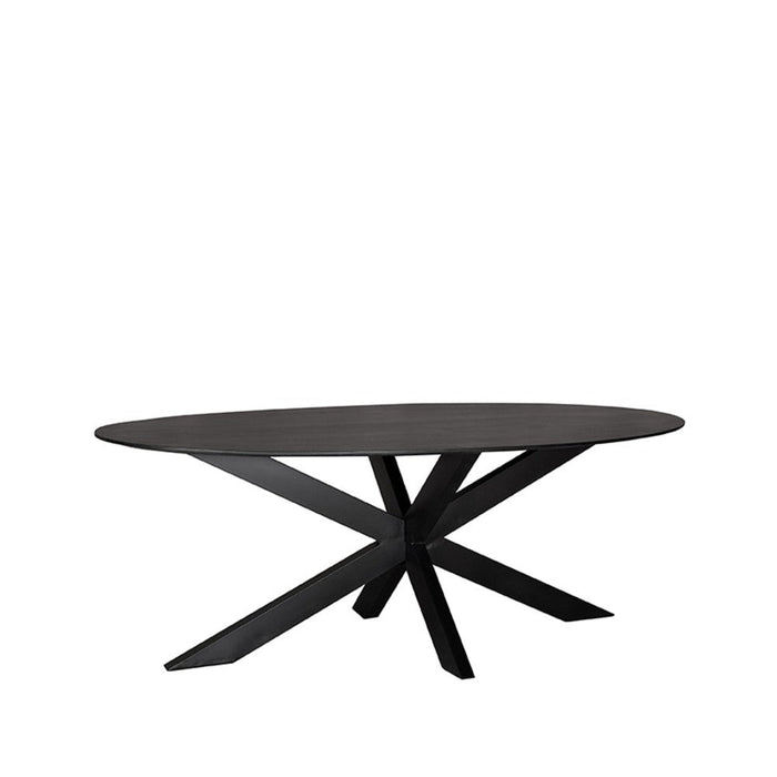 Label51 Eetkamertafel Zion - Zwart - Mangohout - Ovaal - 210x100 cm-Eettafels-LABEL51