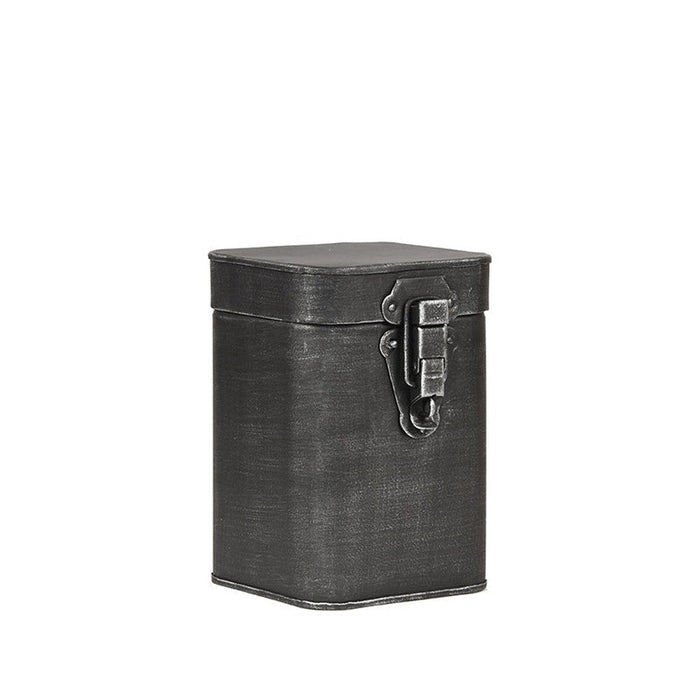 Label51 Opbergkist - Antiek grijs - Metaal - M - 12x12x17 cm-Opbergdozen en manden-LABEL51