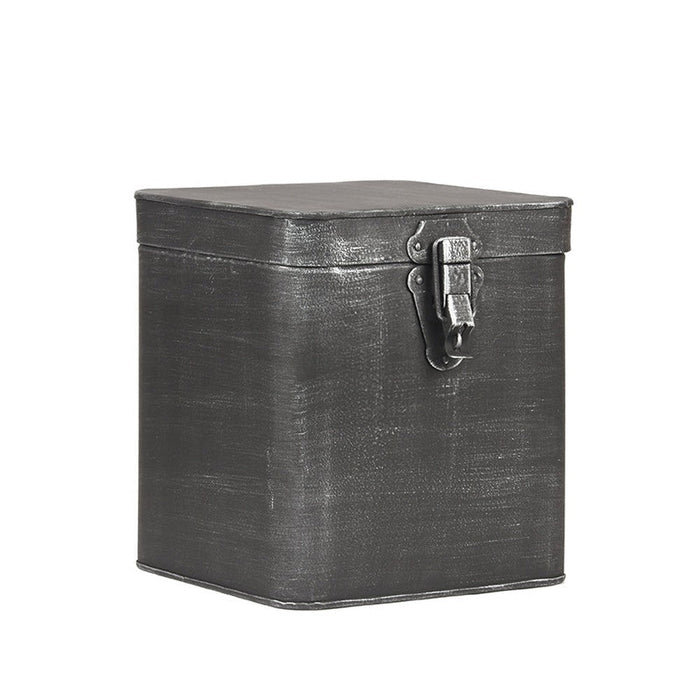Label51 Opbergkist - Antiek grijs - Metaal - XL 18x19x21 cm-Opbergdozen en manden-LABEL51