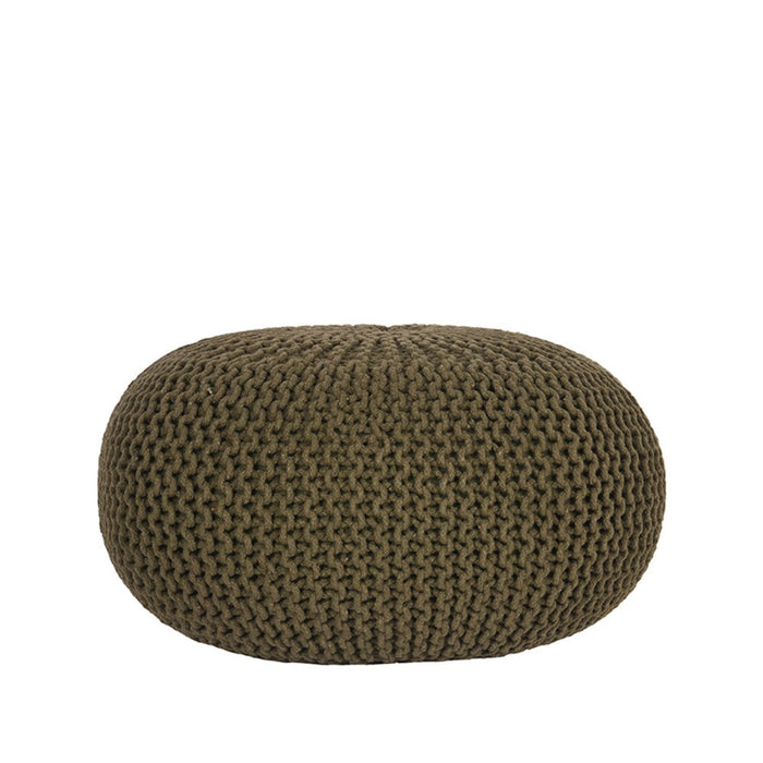 Label51 Poef Knitted - Army green - Katoen - L-Poefs-LABEL51