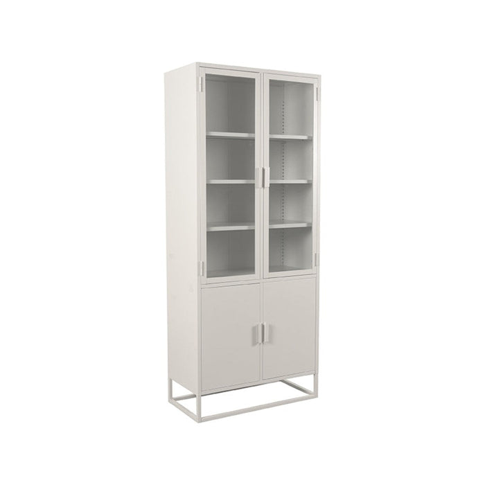 Label51 Vitrinekast Level - Wit - Metaal - 80x40x190 cm-Vitrinekasten-LABEL51