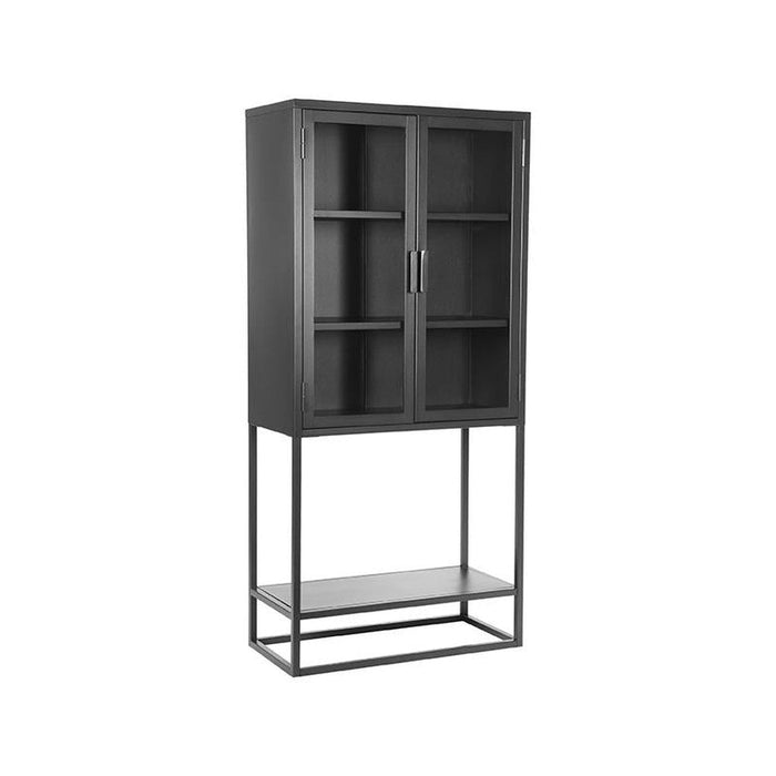 Label51 Vitrinekast Level - Zwart - Metaal - 70x35x150 cm-Vitrinekasten-LABEL51