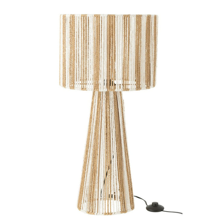 Tafellamp Strepen touwen metaal/papier wit/naturel-Tafellampen-J-Line