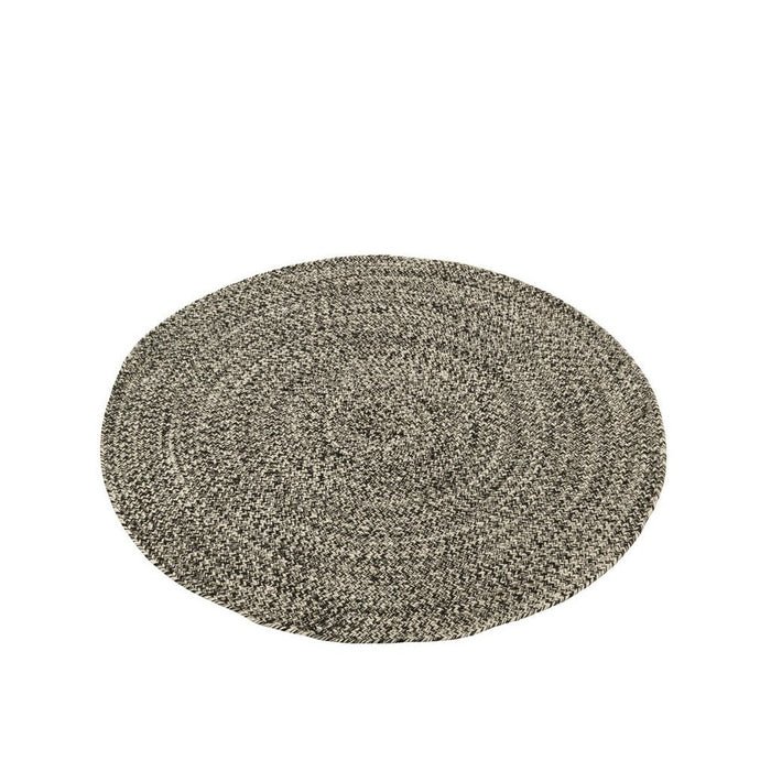 Tapijt Miami outdoor polyester zwart/wit medium-Ronde vloerkleden-J-Line