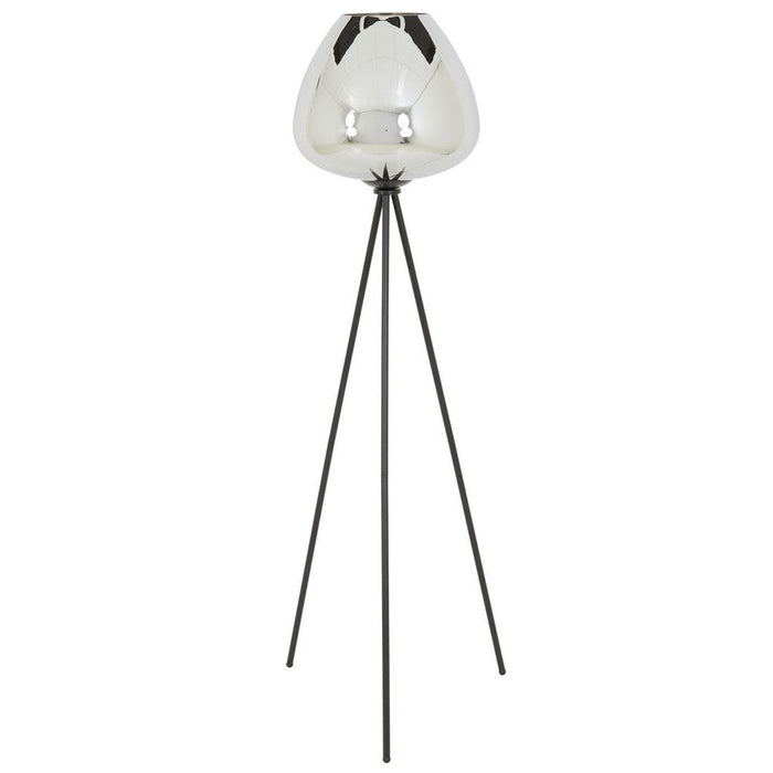 Vloerlamp driepoot 42x146 cm MAYSON rookglas+mat zwart-Vloerlampen-Light & Living