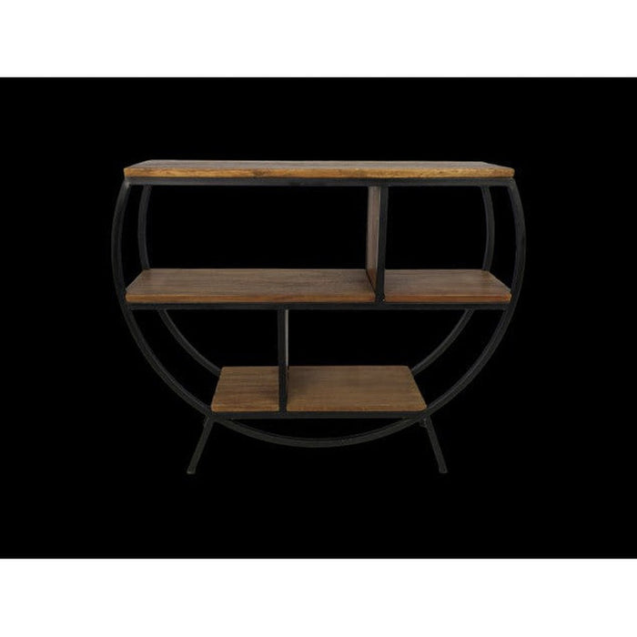 Wandtafel 3 Niveaus-90x25x80-Naturel/Zwart-Mango/Metaal-Consoletafels-HSM Collection