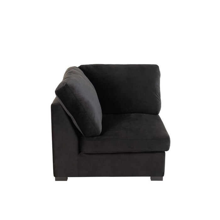 Zetel Hoek velvet zwart-1-Zitsbanken-J-Line