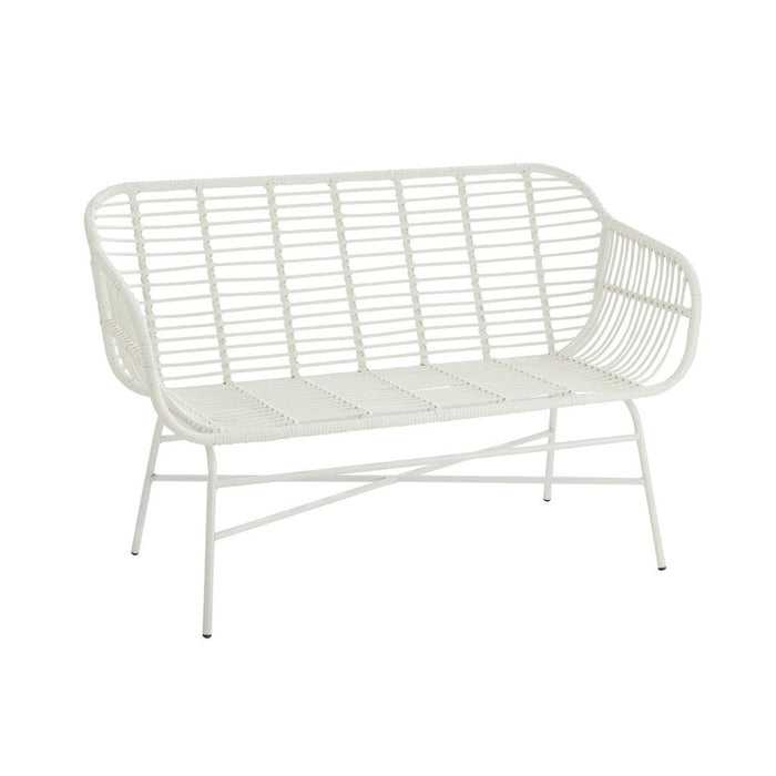 Zitbank Celeste buiten metaal/rattan wit-Tuinbanken-J-Line