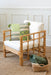 Armstoel Elise+kussen rotan/textiel naturel/wit-Fauteuils-J-Line