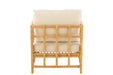 Armstoel Elise+kussen rotan/textiel naturel/wit-Fauteuils-J-Line
