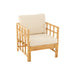 Armstoel Elise+kussen rotan/textiel naturel/wit-Fauteuils-J-Line