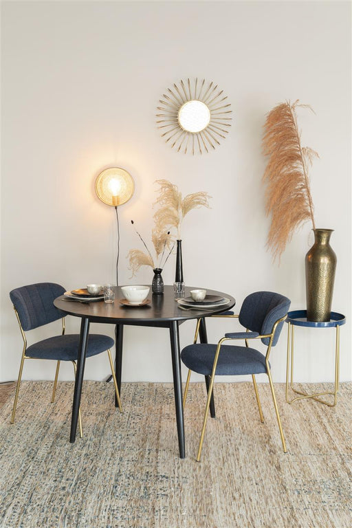 Armstoel Jolien Gold/Dark Blue-Eetkamerstoelen-Creating Home