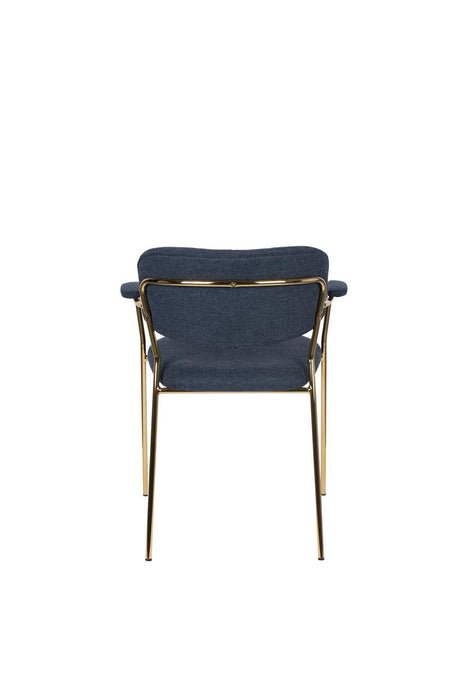 Armstoel Jolien Gold/Dark Blue-Eetkamerstoelen-Creating Home