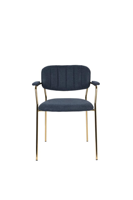 Armstoel Jolien Gold/Dark Blue-Eetkamerstoelen-Creating Home