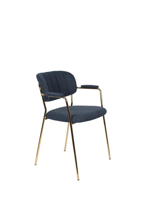 Armstoel Jolien Gold/Dark Blue-Eetkamerstoelen-Creating Home