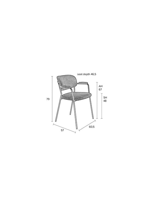 Armstoel Jolien Gold/Dark Blue-Eetkamerstoelen-Creating Home