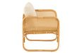 Armstoel+kussen Rotan/textiel naturel/wit-Fauteuils-J-Line