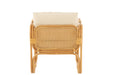 Armstoel+kussen Rotan/textiel naturel/wit-Fauteuils-J-Line
