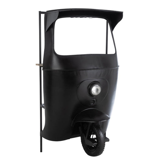 Bar Fiets tuktuk metaal/mango hout zwart/naturel-Wijnrekken-J-Line