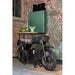 Bar Motorfiets 12glazen 6flessen metaal/mango hout donkergrijs/naturel-Wijnrekken-J-Line