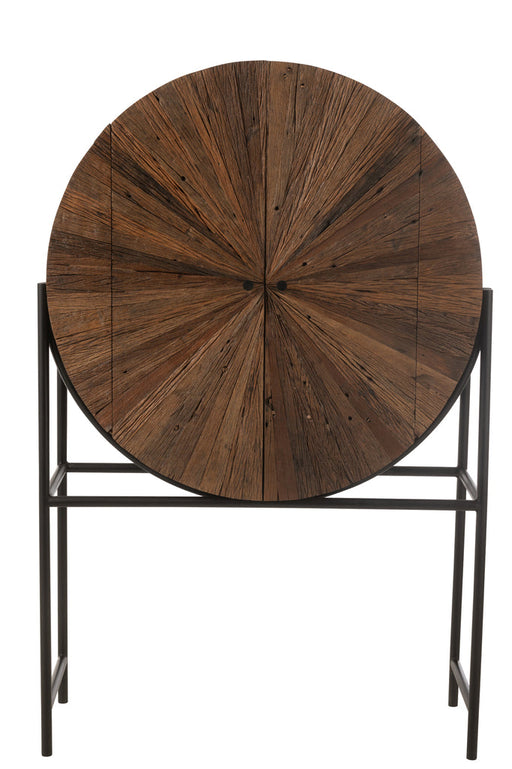 Bar Shanil gerecycleerd hout/mdf bruin/zwart-Wijnkasten-J-Line