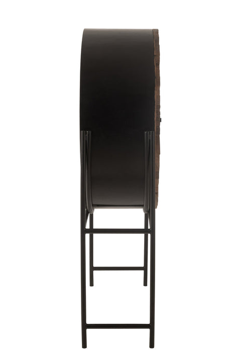Bar Shanil gerecycleerd hout/mdf bruin/zwart-Wijnkasten-J-Line