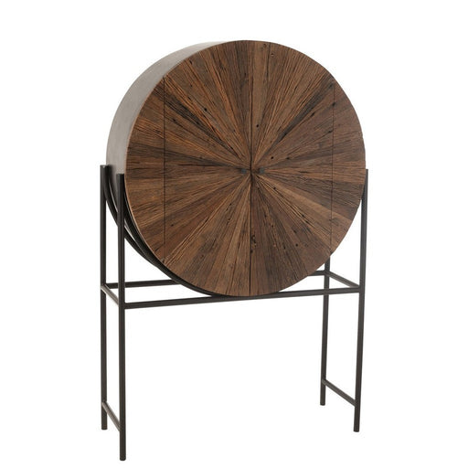 Bar Shanil gerecycleerd hout/mdf bruin/zwart-Wijnkasten-J-Line