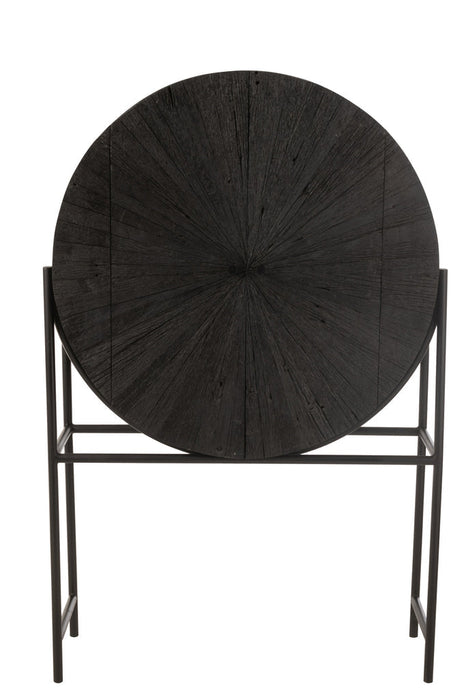 Bar Shanil gerecycleerd hout/mdf zwart-Wijnkasten-J-Line