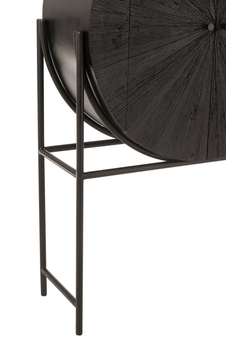 Bar Shanil gerecycleerd hout/mdf zwart-Wijnkasten-J-Line