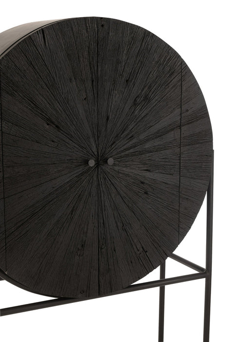Bar Shanil gerecycleerd hout/mdf zwart-Wijnkasten-J-Line