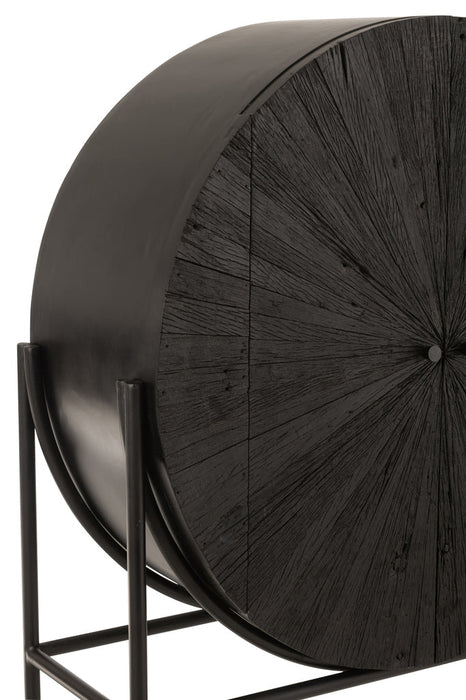 Bar Shanil gerecycleerd hout/mdf zwart-Wijnkasten-J-Line