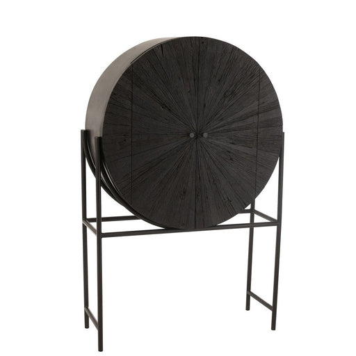 Bar Shanil gerecycleerd hout/mdf zwart-Wijnkasten-J-Line