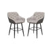 Barkruk Liverpool - Set van 2 - 56x61x97 - Creme/zwart - Velours/metaal-Barkrukken-HSM Collection