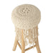 Barstoel Franjes hout/macrame wit-Krukken-J-Line