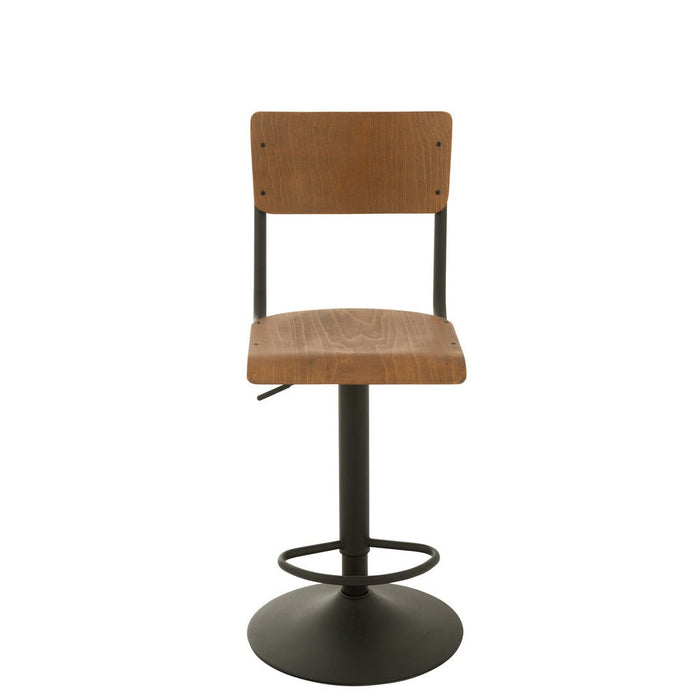 Barstoel Hout/metaal bruin-Barkrukken-J-Line