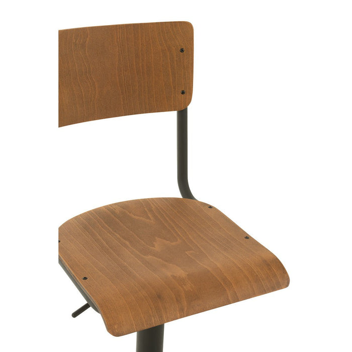 Barstoel Hout/metaal bruin-Barkrukken-J-Line