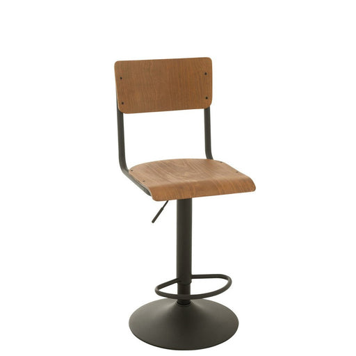 Barstoel Hout/metaal bruin-Barkrukken-J-Line