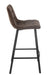 Barstoel Kent metaal/polyester bruin-Barkrukken-J-Line