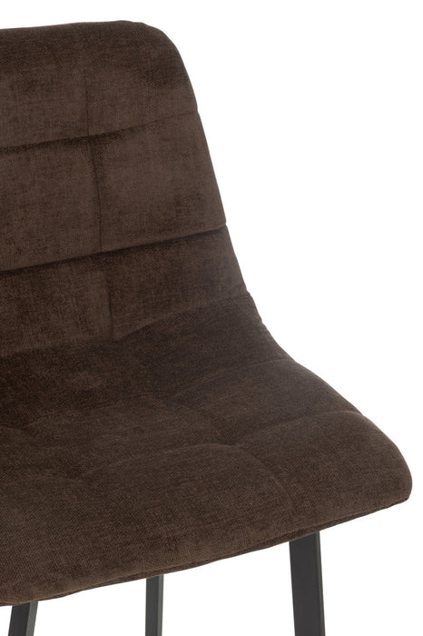 Barstoel Kent metaal/polyester bruin-Barkrukken-J-Line