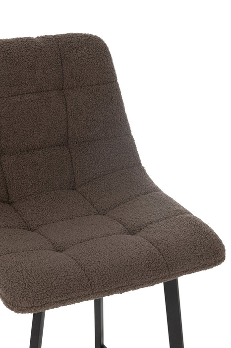 Barstoel Kent metaal/polyester bruin-Barkrukken-J-Line