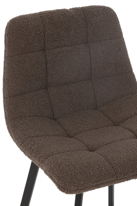 Barstoel Kent metaal/polyester bruin-Barkrukken-J-Line