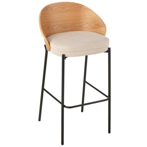 Barstoel Lone multiplex/metaal naturel/beige-Barkrukken-J-Line
