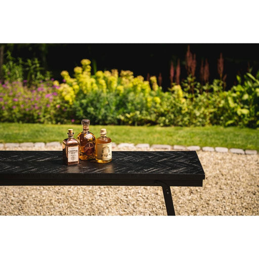Bazar Bizar Herringbone High tafel - zwart - 140cm-Eettafels-Bazar Bizar