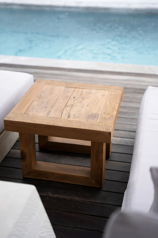 Bazar Bizar Reclaimed Teak bijzettafel - natuurlijk-Bijzettafels-Bazar Bizar