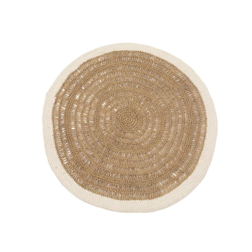 Bazar Bizar Seagrass & Cotton Round vloerkleeed - natuurlijk wit - 100-Ronde Vloerkleden-Bazar Bizar