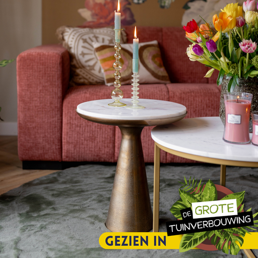Bijzettafel Essy Large | Wit marmer 45 cm-Bijzettafels-Starfurn