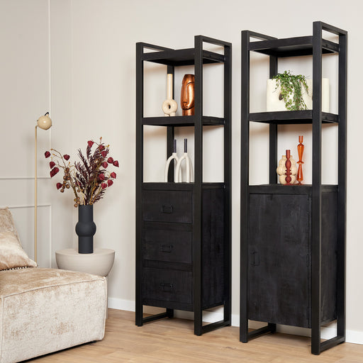 Boekenkast Boaz Black | 1 deur-Boekenkasten-Starfurn